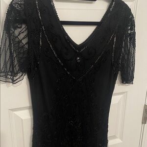 Elegant Black Beaded Dress